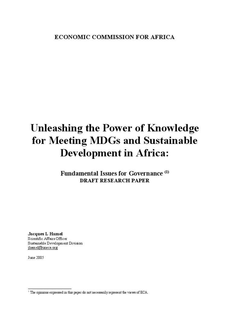 Knowledge for Sustainable Development in Africa | PDF | Sustainability ...