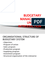 Budgetary Management - Introduction