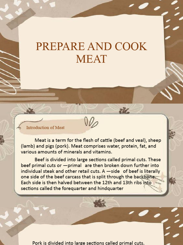 Meat Preparation and Cooking Guide | PDF | Beef | Lamb And Mutton
