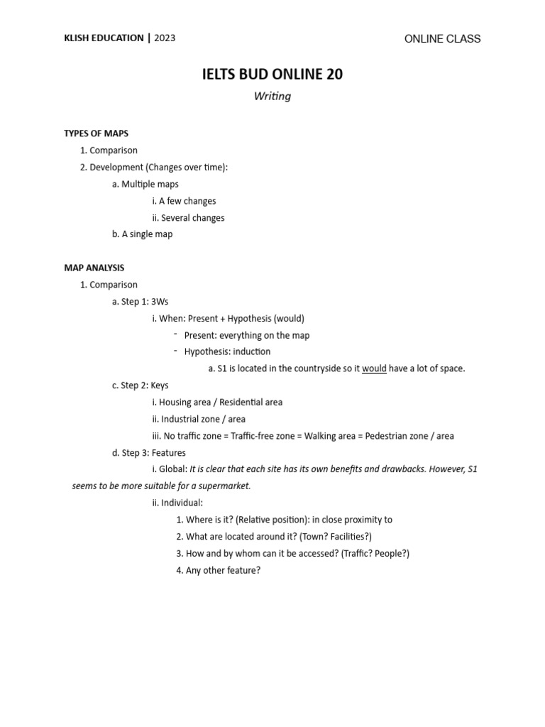 IELTS Map Writing Techniques Guide | PDF | Transport