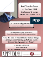 Part-Time Prof of The Year 2011 - Professeur À Temps Partiel de L'année 2011