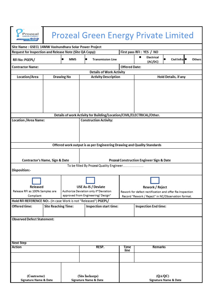 RFI fORMAT | PDF