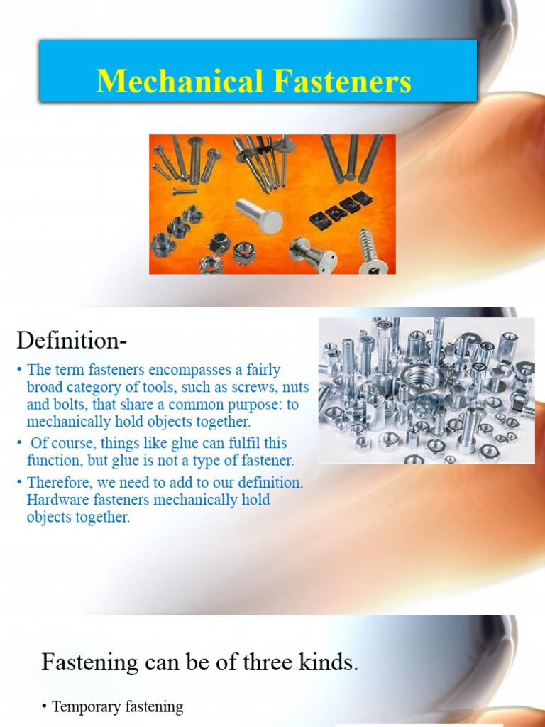 Mechanical Fasteners PDF Screw Nut (Hardware)