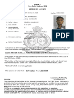 Form 3 (See Rule 3 (A) and 13) Learner'S Licence: Warning