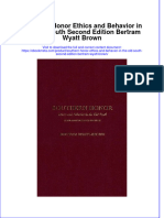 Ebook Southern Honor Ethics and Behavior in The Old South Second Edition Bertram Wyatt Brown Online PDF All Chapter