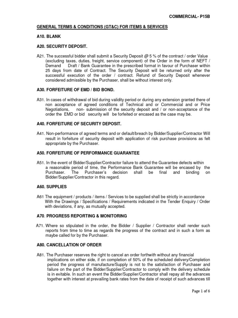 General Terms & Conditions | PDF | Business | Finance & Money Management