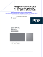 Full Ebook of 2024 Cfa Program Curriculum Level I Volume 1 Quantitative Methods Economics 1St Edition Cfa Institute Online PDF All Chapter