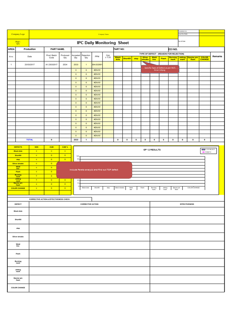 Optional _ IPC Daily Monitoring Sheet | PDF