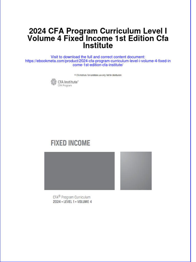2024 CFA Level I Fixed Income Guide | PDF | Travel | History