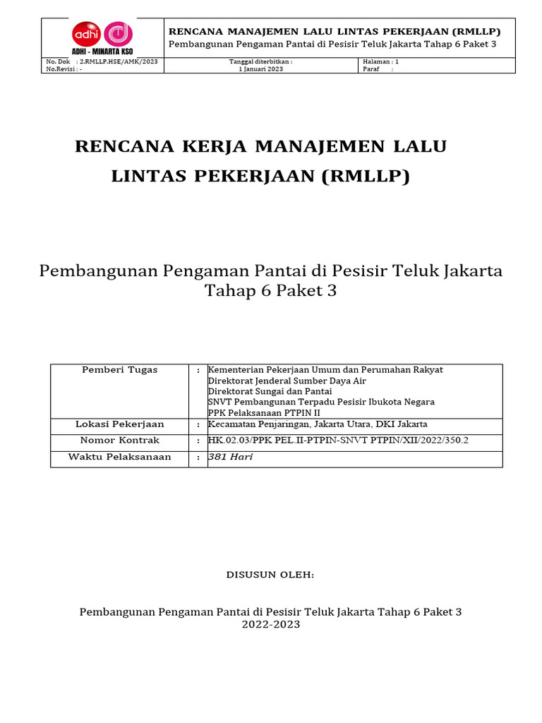 Rencana Manajemen Lalu Lintas RMLLP | PDF | Bisnis | Sains & Matematika