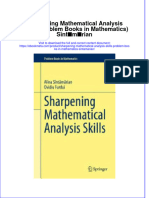 Ebook Sharpening Mathematical Analysis Skills Problem Books in Mathematics Sintamarian Online PDF All Chapter