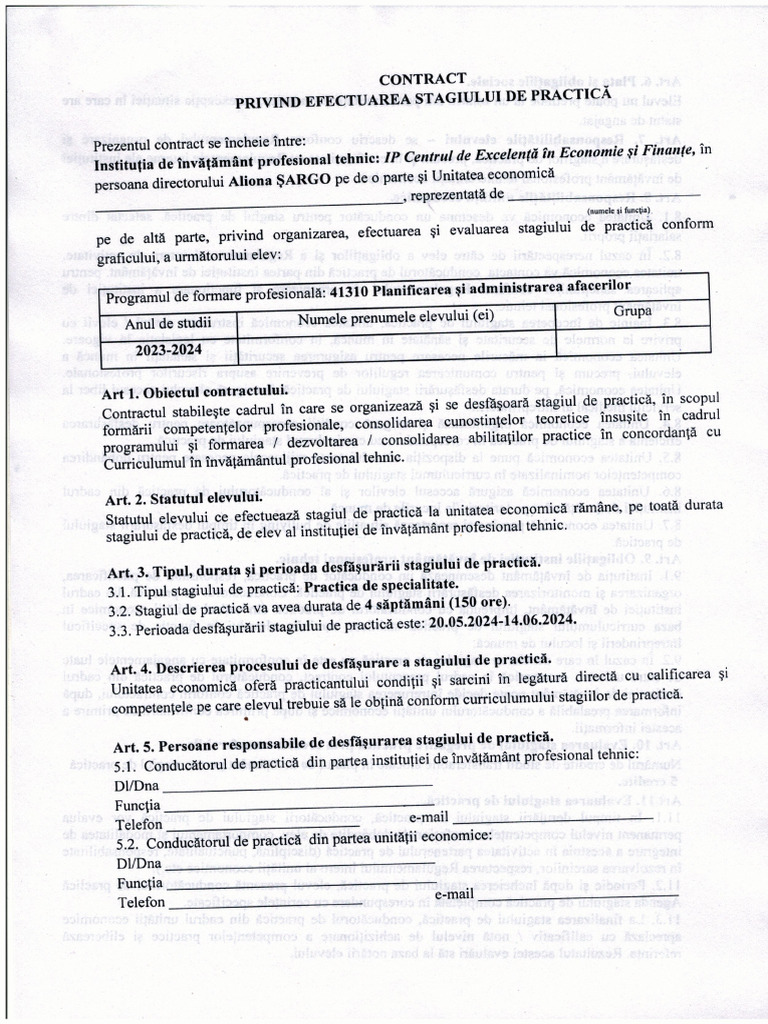 Contract PAA An 3 | PDF