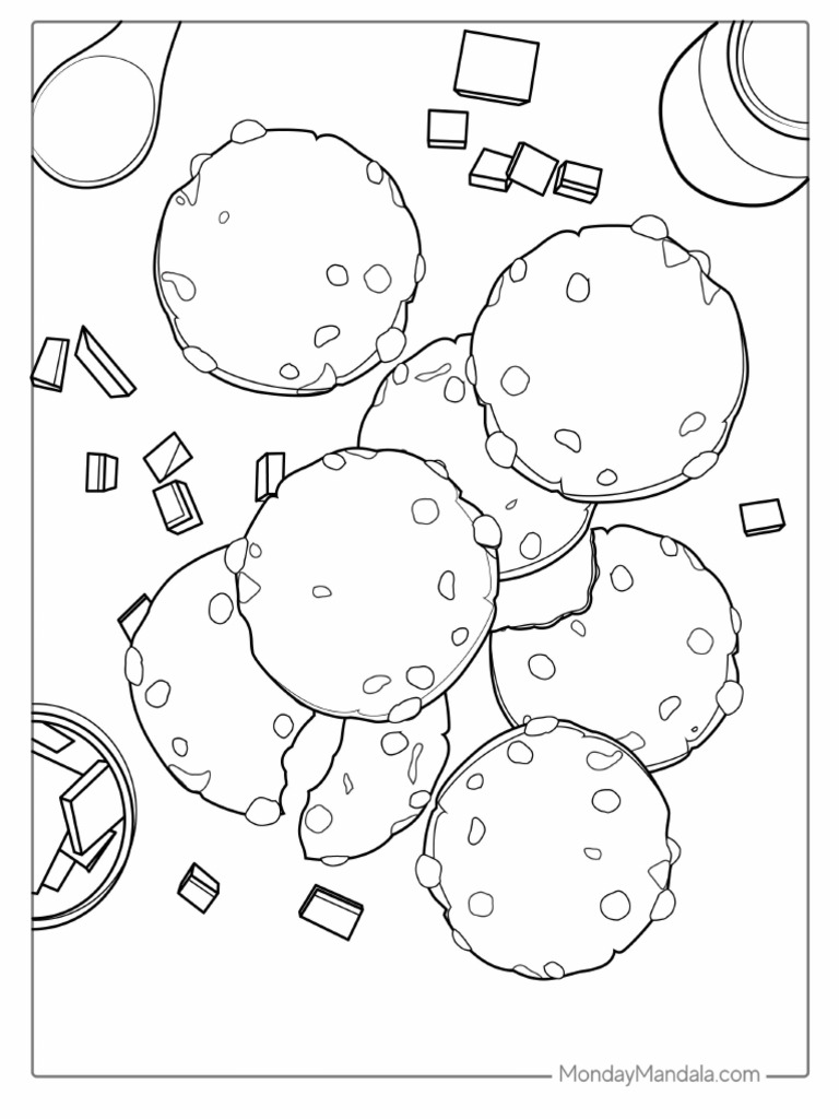 Chocolate Chip Cookies Coloring Sheet | PDF