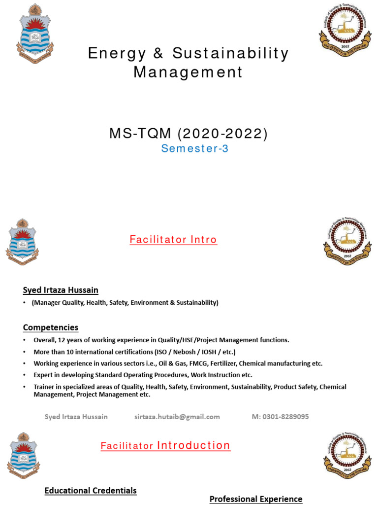 Energy Sustainability Management Lec 01 02 Pdf Force Heat