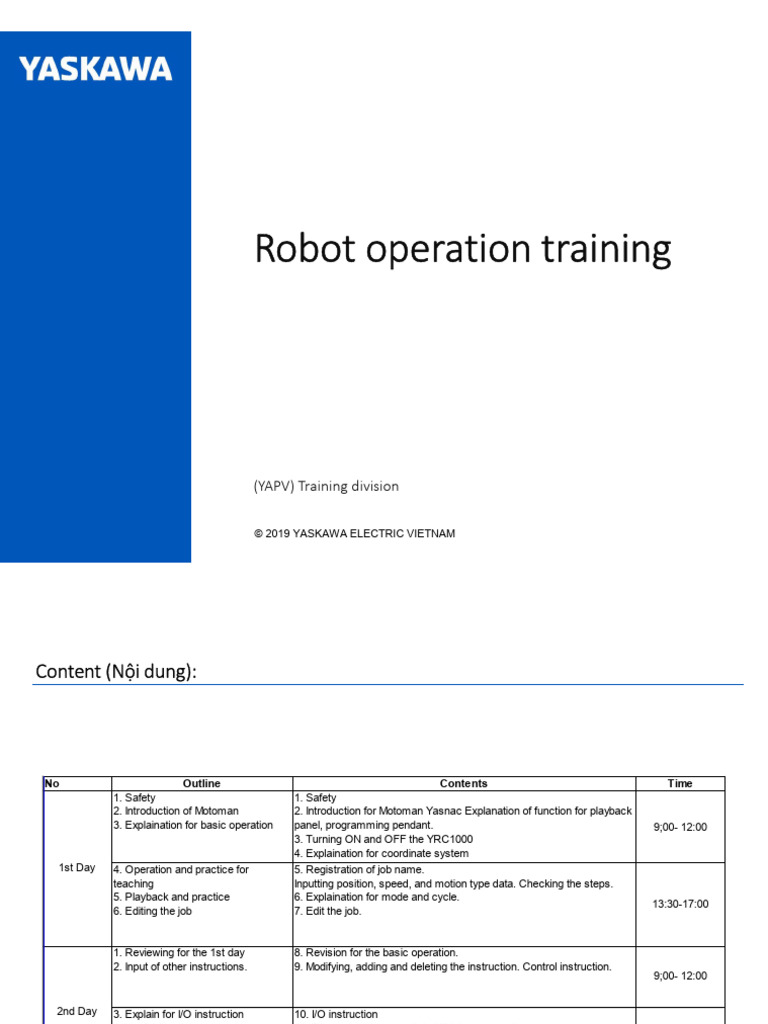 Robot Operation Training - Ver VN-ENG | PDF