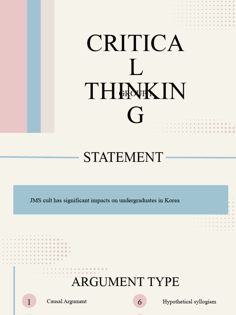 Critical Thinking GR01 | PDF | Argument | Inductive Reasoning