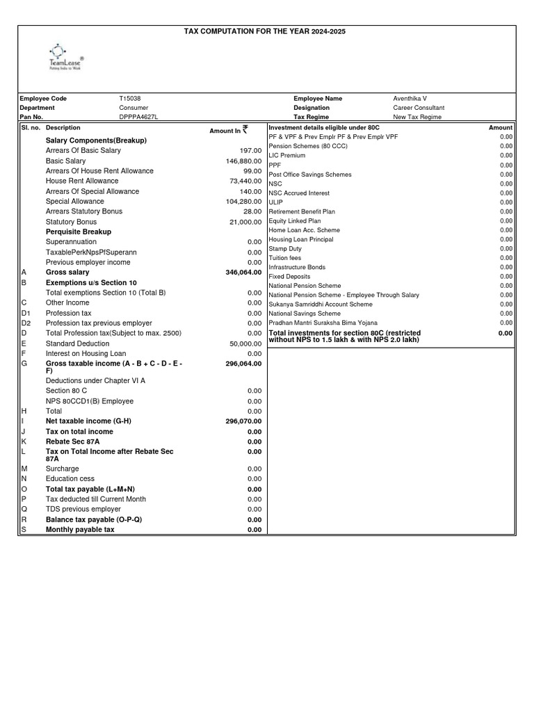 2024-2025 Tax Computation Summary | PDF | Taxes | Pension