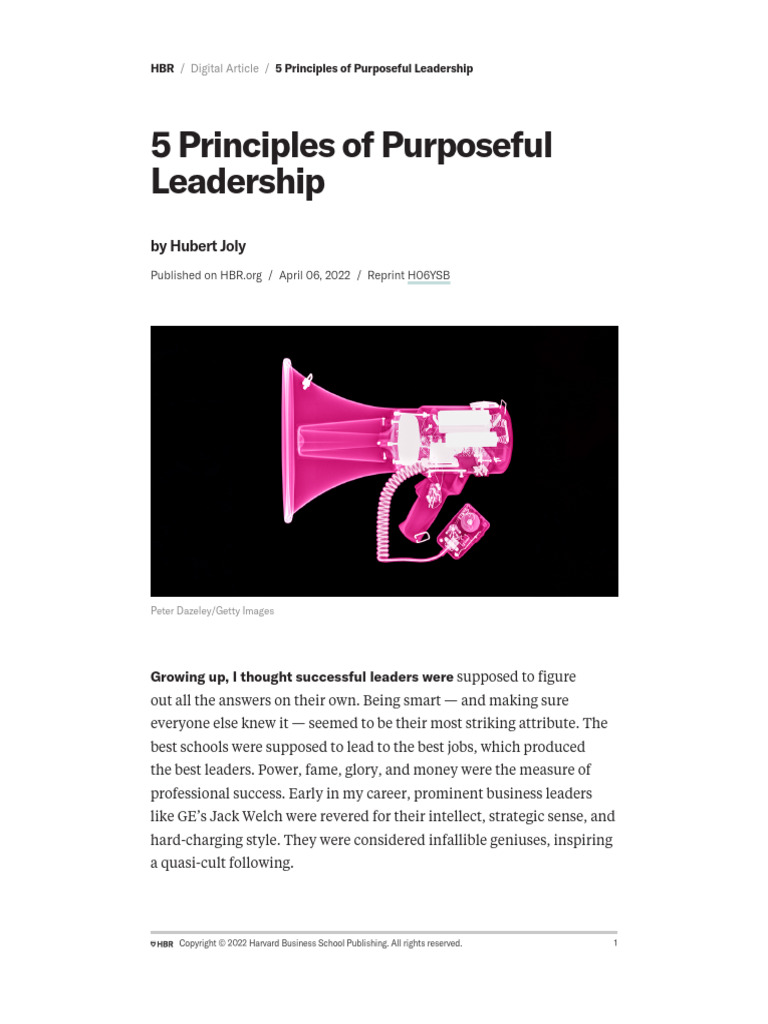 Image Result For Principles Of Purposeful Leadership Harvard Business Review