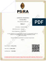 Maboa T: Certification of Registration Security Officer