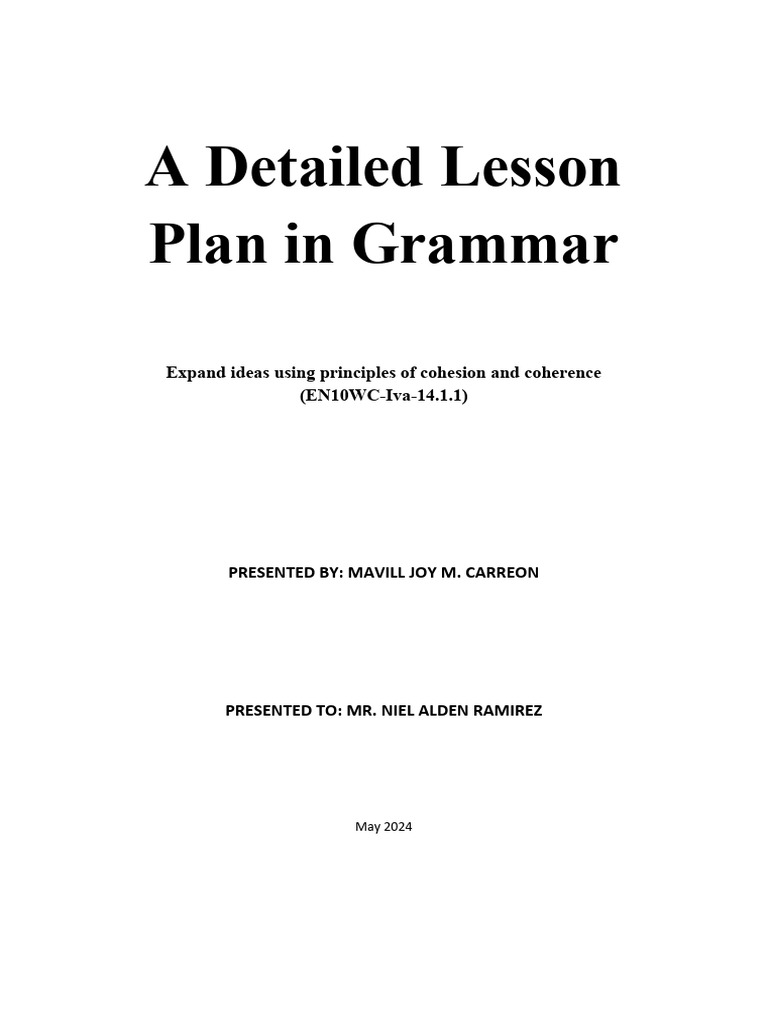 Detailed Lesson Plan in Grammar | PDF | Social Media | Popular Culture ...