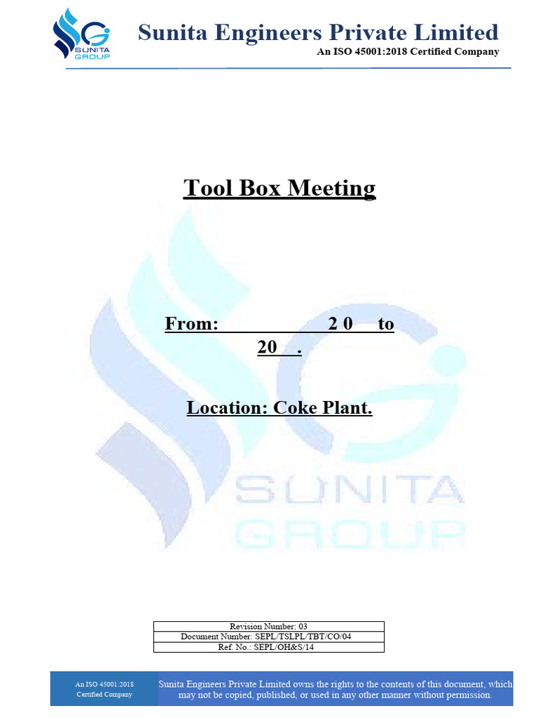 Tool Box Talk | Download Free PDF | Safety