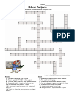 School Subjects Crossword