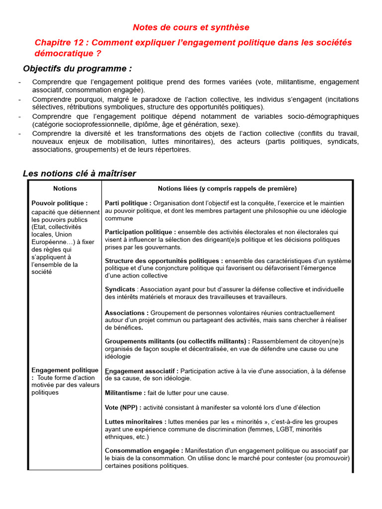 Engagement politique et ses formes | PDF | Mouvements sociaux ...