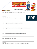 Garfield Xmas Special - Quiz Questions