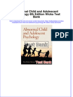 Full Abnormal Child and Adolescent Psychology 8Th Edition Wicks Test Bank Online PDF All Chapter