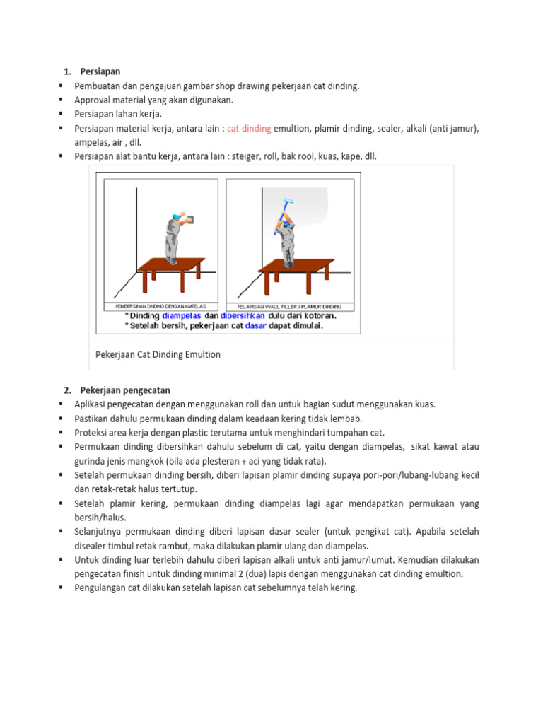 Metode Pengecatan Dinding Emultion | PDF