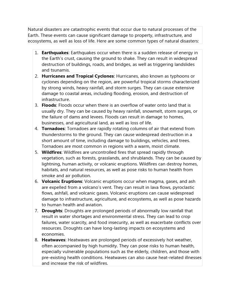 Natural Disasters Pdf Natural Disasters Flood
