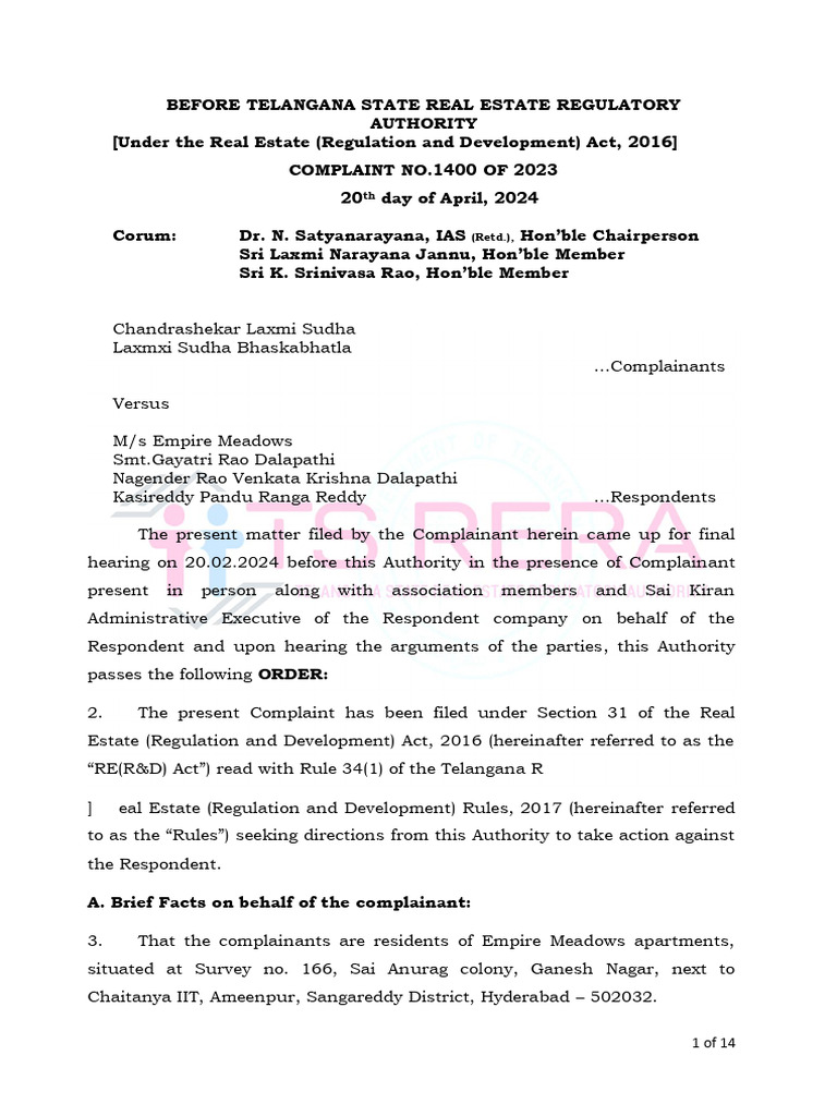 Builder to Rectify the Defects | PDF | Apartment