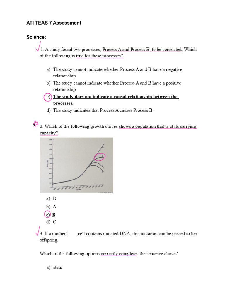 TEAS 7 Assessment Sci Test | Download Free PDF | Digestion | Chloroplast