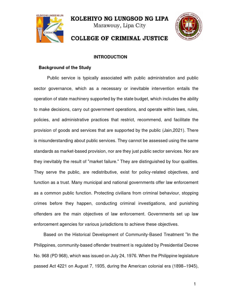 Community-Based Offender Rehabilitation in the Philippines | PDF ...