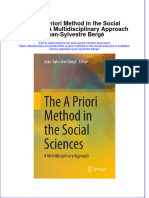 The A Priori Method in The Social Sciences A Multidisciplinary Approach Jean Sylvestre Berge Online Ebook Texxtbook Full Chapter PDF