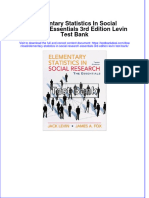 Full Elementary Statistics in Social Research Essentials 3Rd Edition Levin Test Bank Online PDF All Chapter