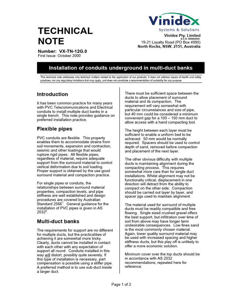 Installation of Conduits in Multi-Duct Banks | Download Free PDF | Pipe ...