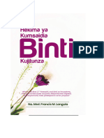 eBOOK - HEKIMA YA BINTI KUJITUNZA - Mwl. Francis M. Langula