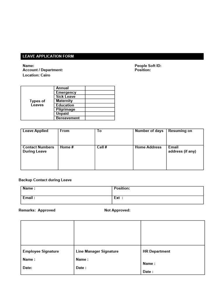 Leave Application Form V | PDF