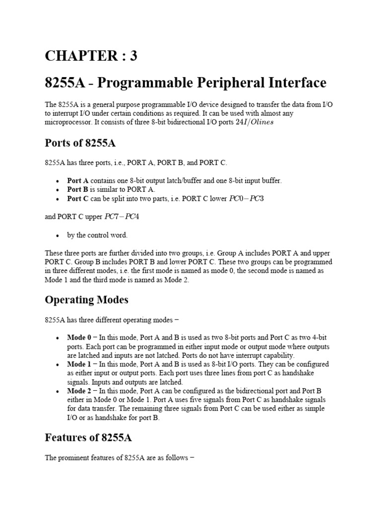 8255A Programmable Peripheral Interface Guide | PDF | Digital To Analog ...