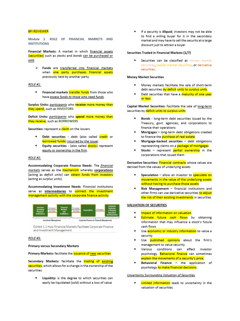 Understanding Financial Markets and Institutions | PDF | Securities ...
