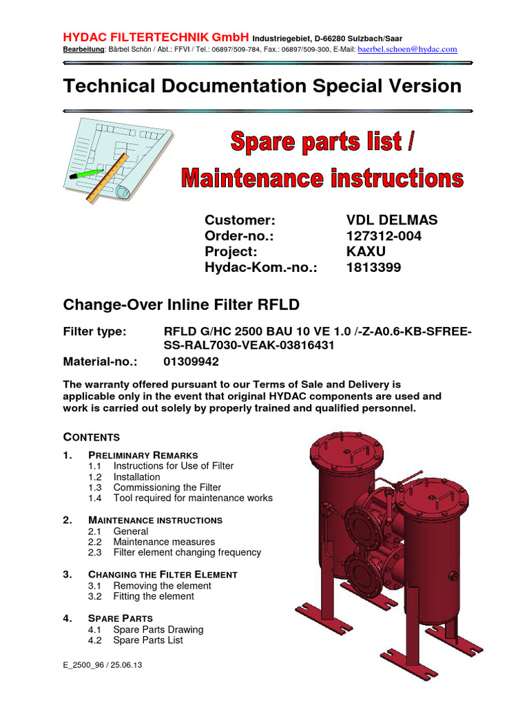 RFLD Filter Change Instructions for VDL Delmas | PDF | Filtration ...