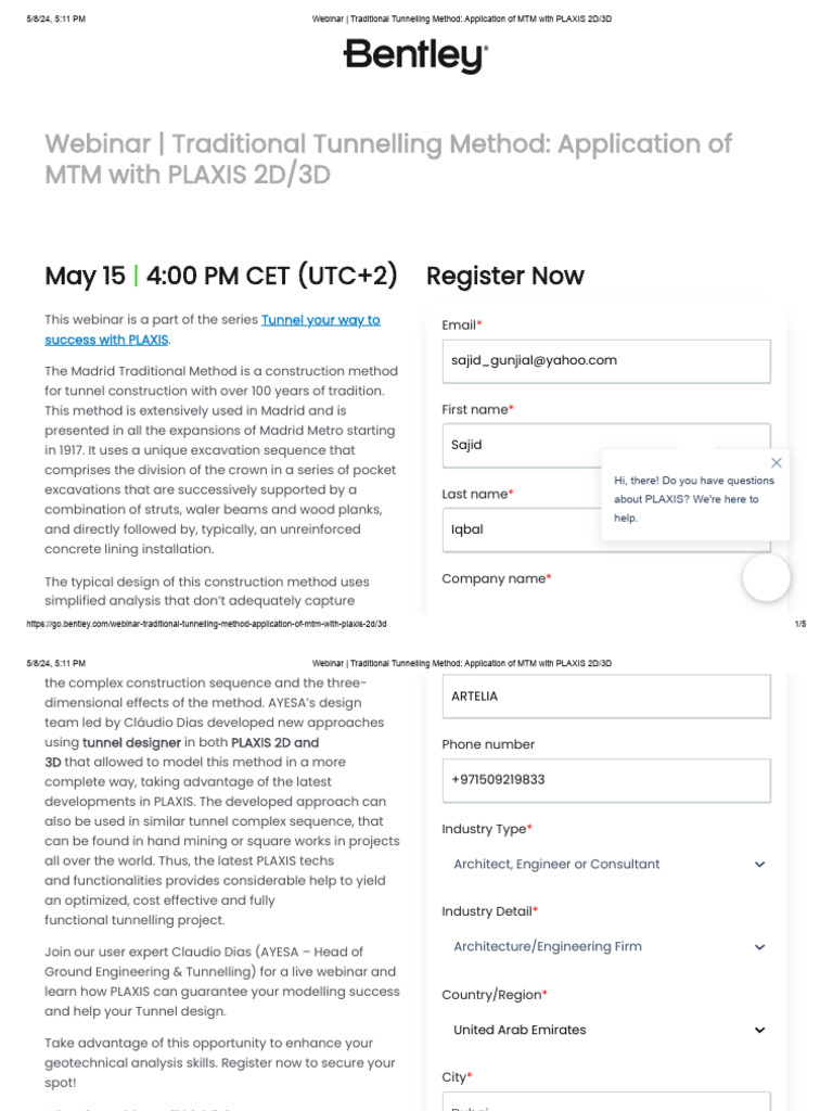 MTM Tunneling with PLAXIS Webinar | PDF | Geotechnical Engineering | Tunnel