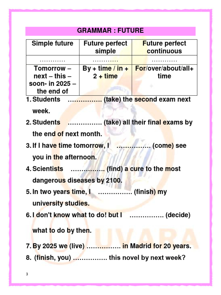 Future Tense Grammar Exercises | PDF | Teaching Methods & Materials