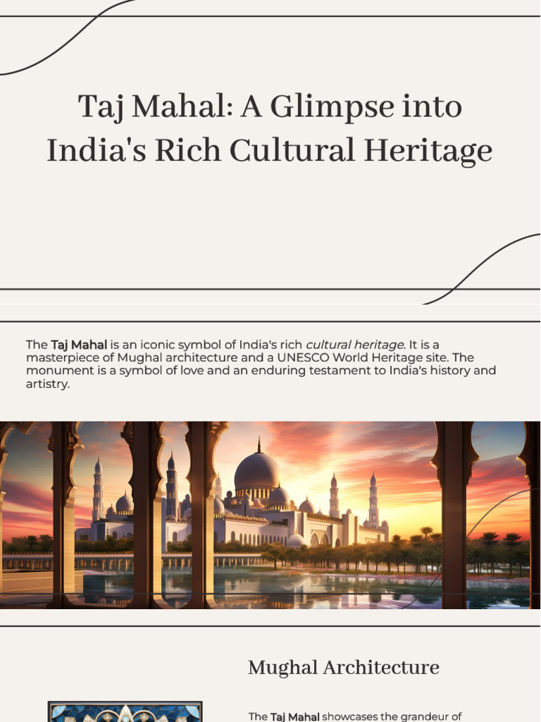 Taj Mahal: Icon of India's Heritage | PDF | Social Science | Travel