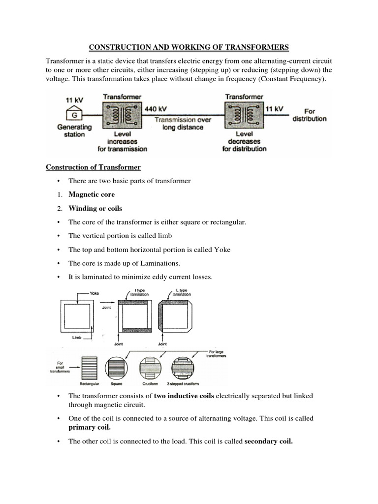 Transformer Construction and Operation | PDF | Science & Mathematics