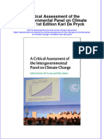Full Ebook of A Critical Assessment of The Intergovernmental Panel On Climate Change 1St Edition Kari de Pryck Online PDF All Chapter