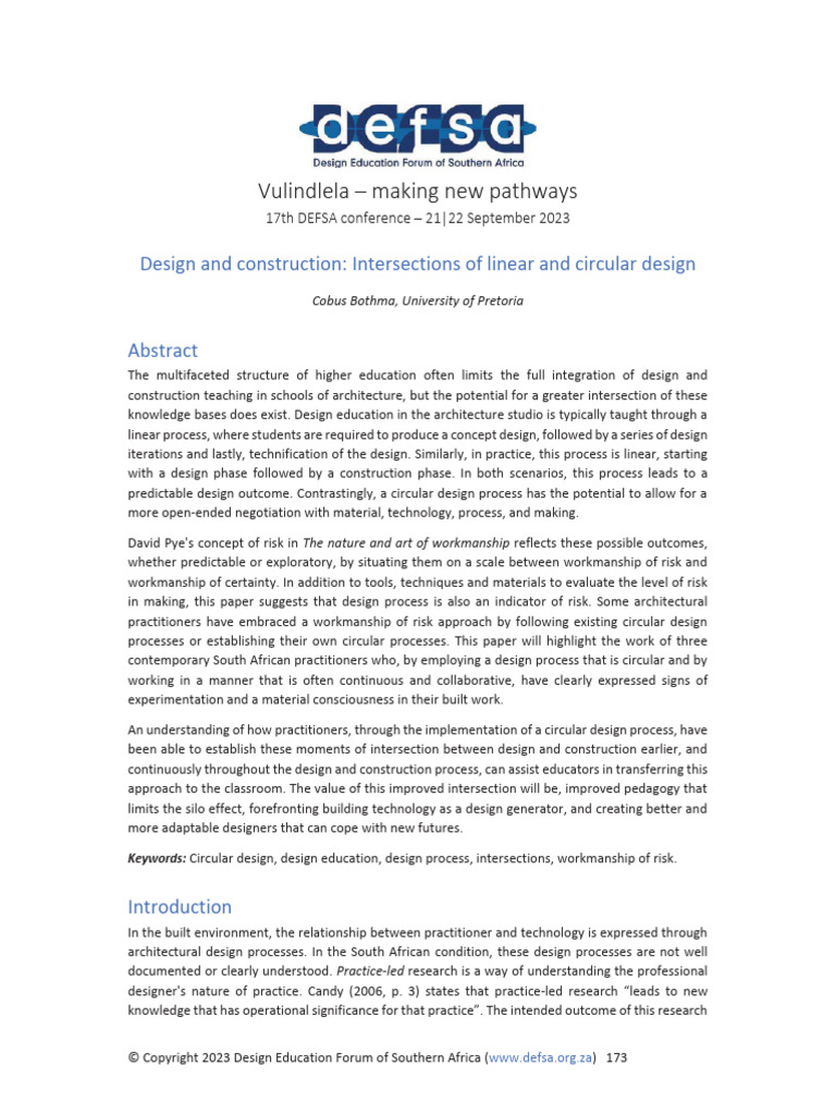 DEFSA Intersections of Circular Design - Conference Paper | PDF ...