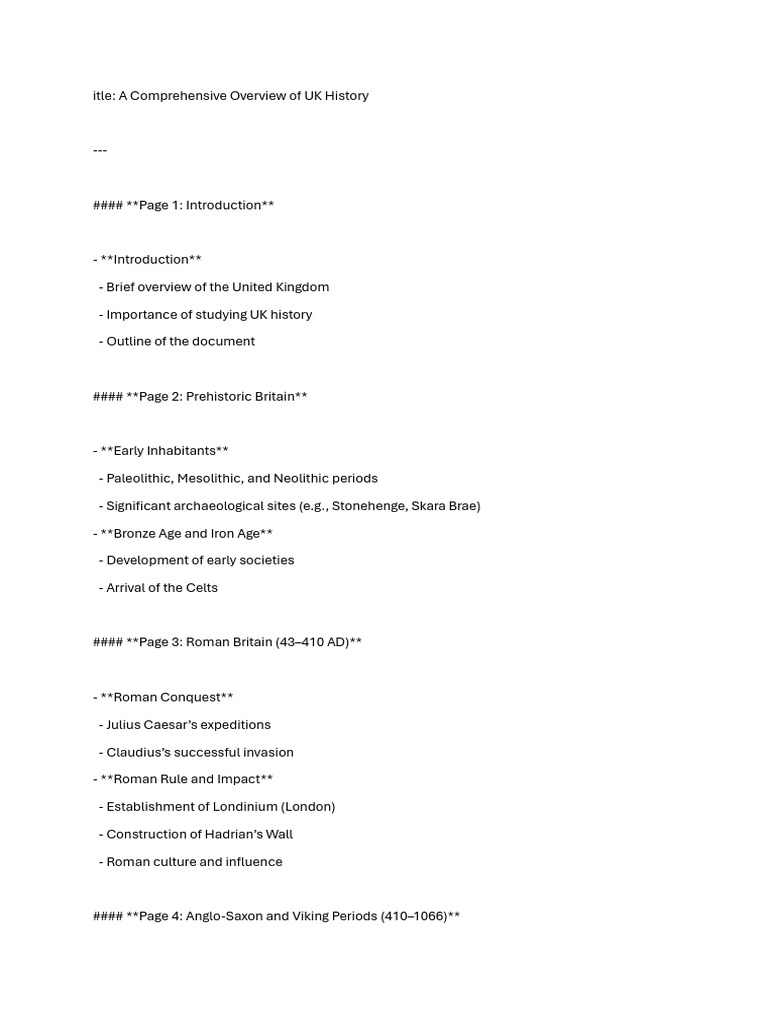 A Comprehensive Overview of UK History | PDF | House Of Tudor | England