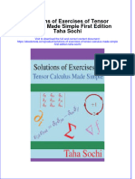Ebook Solutions of Exercises of Tensor Calculus Made Simple First Edition Taha Sochi Online PDF All Chapter